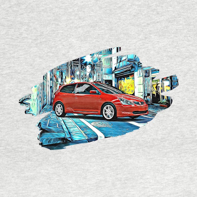 EP3 Civic Type R Tokyo Night Print by Auto-Prints